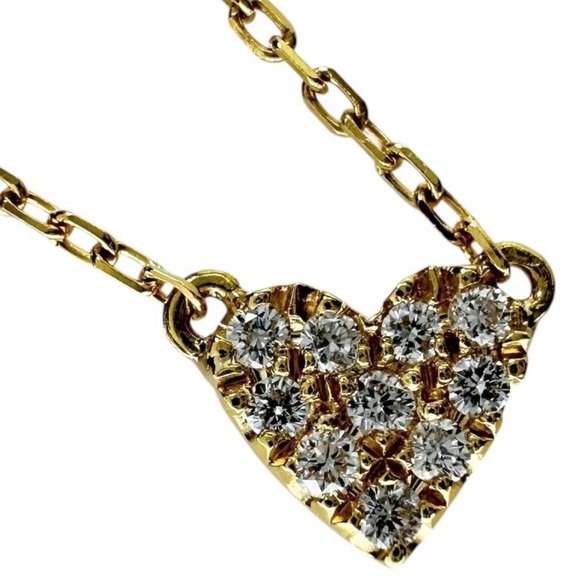 18k Gold Diamond Heart Pendant Necklace - Picture 8 of 8